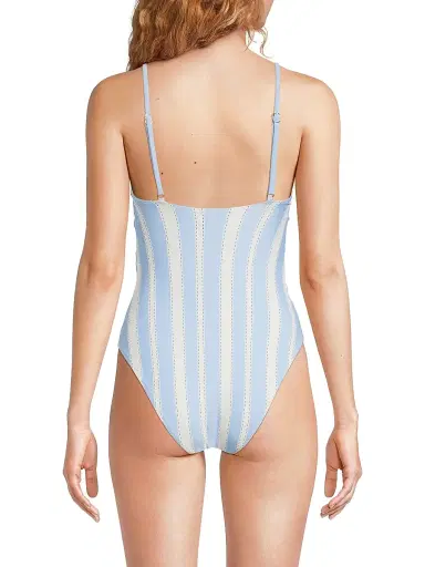 Lemlem Women's Elene Striped One-Piece Swimsuit - Debre Sky - Size Large | Thumbnail 5 Lemlem Women's Elene Striped One-Piece Swimsuit - Debre Sky - Size Large | Thumbnail 5