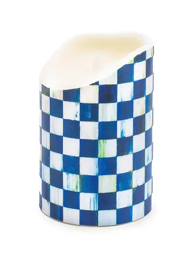 MacKenzie-Childs Royal Check Flicker Pillar Candle | Thumbnail 1 MacKenzie-Childs Royal Check Flicker Pillar Candle | Thumbnail 1