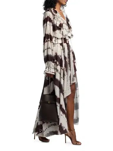 Toccin Women's Petra Printed Ruffle Midi-Dress - Deep Spice Multi Tie Dye | Thumbnail 2 Toccin Women's Petra Printed Ruffle Midi-Dress - Deep Spice Multi Tie Dye | Thumbnail 2