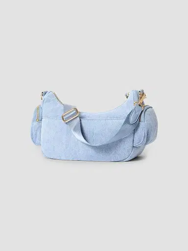 MZ Wallace Women's Small Chelsea Denim Shoulder Bag - Blue | Thumbnail 2 MZ Wallace Women's Small Chelsea Denim Shoulder Bag - Blue | Thumbnail 2