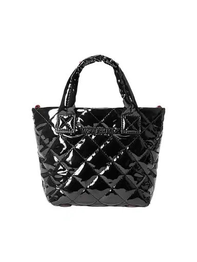 MZ Wallace Women's Petite Metro Deluxe Quilted Patent Leather & Nylon Tote Bag - Black | Thumbnail 1 MZ Wallace Women's Petite Metro Deluxe Quilted Patent Leather & Nylon Tote Bag - Black | Thumbnail 1