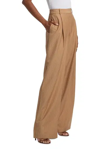 Toccin Women's Hailey Wide-Leg Trousers - Latte | Thumbnail 4 Toccin Women's Hailey Wide-Leg Trousers - Latte | Thumbnail 4