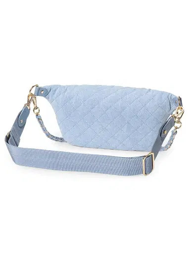 MZ Wallace Women's Small Crosby Quilted Denim Crossbody Sling Bag - Blue | Thumbnail 3 MZ Wallace Women's Small Crosby Quilted Denim Crossbody Sling Bag - Blue | Thumbnail 3