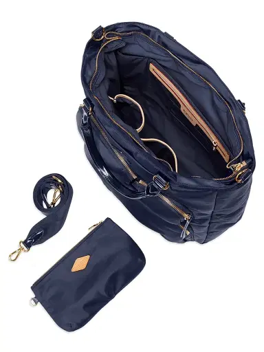 MZ Wallace Women's Chelsea Helmet Logo Tote Bag - Blue | Thumbnail 4 MZ Wallace Women's Chelsea Helmet Logo Tote Bag - Blue | Thumbnail 4