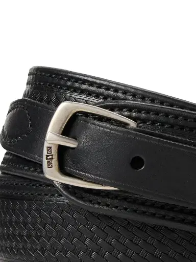 Polo Ralph Lauren Men's Western Woven Leather Belt - Black | Thumbnail 3 Polo Ralph Lauren Men's Western Woven Leather Belt - Black | Thumbnail 3