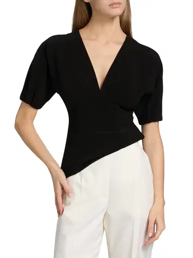 Proenza Schouler Women's Darena Stretch Crepe Top - Black | Thumbnail 3 Proenza Schouler Women's Darena Stretch Crepe Top - Black | Thumbnail 3
