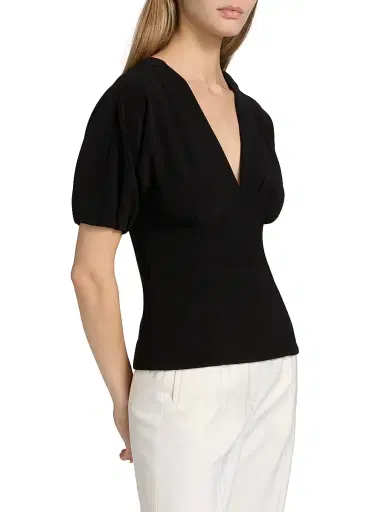 Proenza Schouler Women's Darena Stretch Crepe Top - Black | Thumbnail 4 Proenza Schouler Women's Darena Stretch Crepe Top - Black | Thumbnail 4