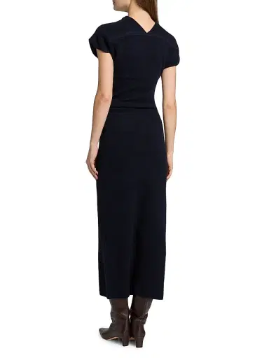 Proenza Schouler Women's Abie Wool-Blend Midi-Dress - Navy - Size XL | Thumbnail 5 Proenza Schouler Women's Abie Wool-Blend Midi-Dress - Navy - Size XL | Thumbnail 5