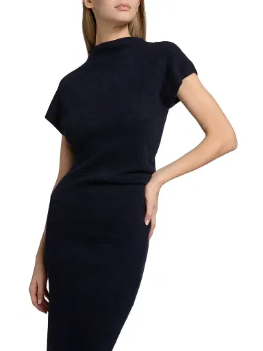 Proenza Schouler Women's Abie Wool-Blend Midi-Dress - Navy - Size XL | Thumbnail 6 Proenza Schouler Women's Abie Wool-Blend Midi-Dress - Navy - Size XL | Thumbnail 6