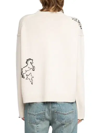 Zadig & Voltaire Women's Markuz Cashmere West Graph Sweater - Ecru - Size Large | Thumbnail 5 Zadig & Voltaire Women's Markuz Cashmere West Graph Sweater - Ecru - Size Large | Thumbnail 5
