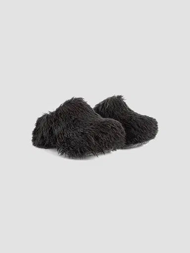Balenciaga Women's Crocs Mules In Fake Fur - Black | Thumbnail 2 Balenciaga Women's Crocs Mules In Fake Fur - Black | Thumbnail 2