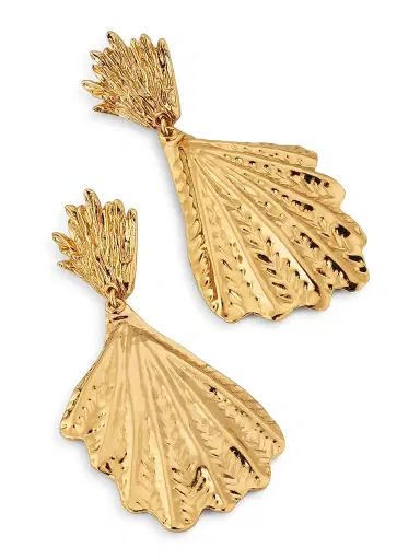 Gas Bijoux Women's Double Shell 24K-Gold-Plated Drop Earrings - Gold | Thumbnail 3 Gas Bijoux Women's Double Shell 24K-Gold-Plated Drop Earrings - Gold | Thumbnail 3