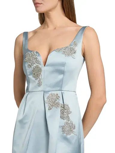 Erdem Women's Embellished Satin Cocktail Dress - Cloud | Thumbnail 6 Erdem Women's Embellished Satin Cocktail Dress - Cloud | Thumbnail 6