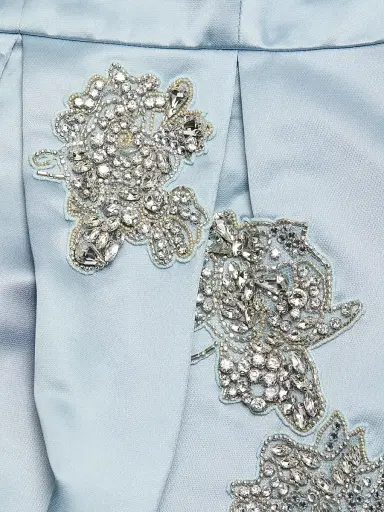 Erdem Women's Embellished Satin Cocktail Dress - Cloud | Thumbnail 7 Erdem Women's Embellished Satin Cocktail Dress - Cloud | Thumbnail 7