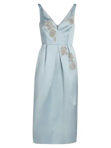 Erdem Women's Embellished Satin Cocktail Dress - Cloud | Thumbnail 1 Erdem Women's Embellished Satin Cocktail Dress - Cloud | Thumbnail 1