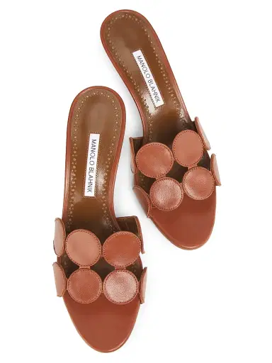 Manolo Blahnik Women's Haribalmu 50MM Leather Sandals - Medium Brown - Size 12 | Thumbnail 4 Manolo Blahnik Women's Haribalmu 50MM Leather Sandals - Medium Brown - Size 12 | Thumbnail 4