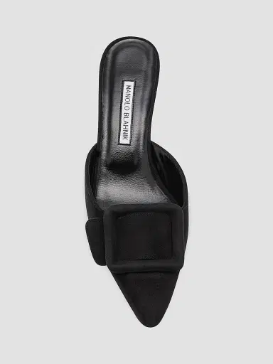 Manolo Blahnik Women's Maysale 50MM Suede Mules | Thumbnail 4 Manolo Blahnik Women's Maysale 50MM Suede Mules | Thumbnail 4