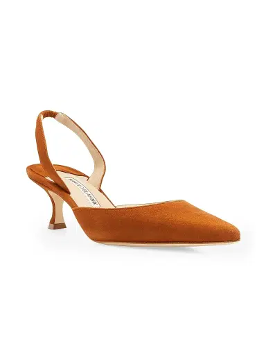 Manolo Blahnik Women's Carolyne 50MM Suede Slingback Pumps | Thumbnail 3 Manolo Blahnik Women's Carolyne 50MM Suede Slingback Pumps | Thumbnail 3