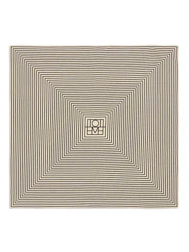 Toteme Women's Centered Monogram Cotton-Silk Scarf - White | Thumbnail 1 Toteme Women's Centered Monogram Cotton-Silk Scarf - White | Thumbnail 1