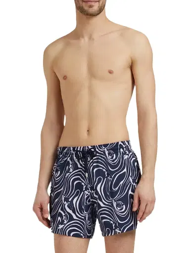 Vilebrequin Men's Orcas Waves Stretch Swim Shorts - Bleu Marine - Size XXXL | Thumbnail 3 Vilebrequin Men's Orcas Waves Stretch Swim Shorts - Bleu Marine - Size XXXL | Thumbnail 3