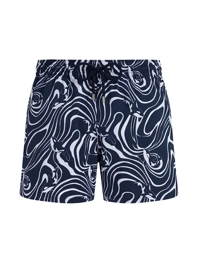 Men's Orcas Waves Stretch Swim Shorts - Bleu Marine Men's Orcas Waves Stretch Swim Shorts - Bleu Marine