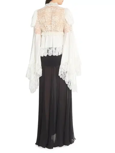 Chloé Women's Lace Silk Blouse - Iconic Milk | Thumbnail 5 Chloé Women's Lace Silk Blouse - Iconic Milk | Thumbnail 5