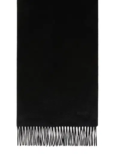 Max Mara Women's Cashmere Logo Stole - Black | Thumbnail 2 Max Mara Women's Cashmere Logo Stole - Black | Thumbnail 2