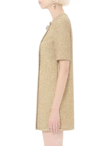Valentino Garavani Women's Short Canestrello Lurex Tweed Dress - Gold - Size 0 | Thumbnail 3 Valentino Garavani Women's Short Canestrello Lurex Tweed Dress - Gold - Size 0 | Thumbnail 3