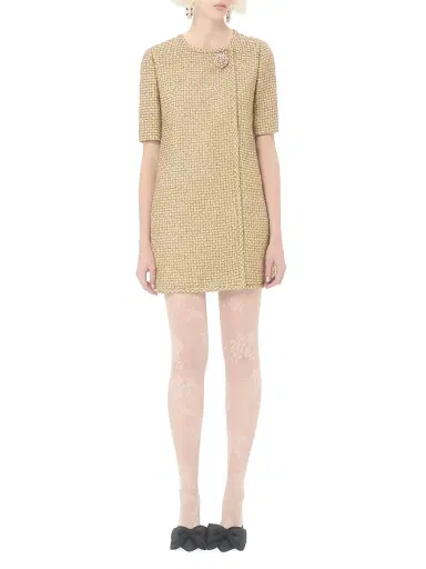 Valentino Garavani Women's Short Canestrello Lurex Tweed Dress - Gold - Size 0 | Thumbnail 7 Valentino Garavani Women's Short Canestrello Lurex Tweed Dress - Gold - Size 0 | Thumbnail 7