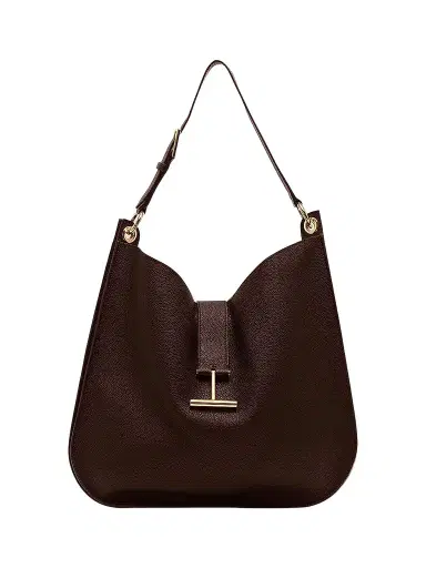 Tom Ford Women's Large Tara Leather Hobo Bag - Espresso | Thumbnail 1 Tom Ford Women's Large Tara Leather Hobo Bag - Espresso | Thumbnail 1