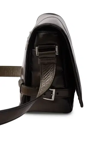 Prada Men's Antiqued Leather Shoulder Bag - Brown | Thumbnail 6 Prada Men's Antiqued Leather Shoulder Bag - Brown | Thumbnail 6
