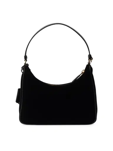 Prada Women's Re-Edition 2005 Velvet and Saffiano Top Handle Bag - Black | Thumbnail 3 Prada Women's Re-Edition 2005 Velvet and Saffiano Top Handle Bag - Black | Thumbnail 3