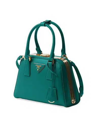 Prada Women's Pyramid Saffiano Leather Mini Top Handle Bag - Green | Thumbnail 2 Prada Women's Pyramid Saffiano Leather Mini Top Handle Bag - Green | Thumbnail 2