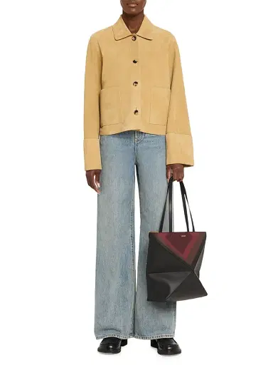 LOEWE Women's x Albers Puzzle Fold Leather Tote Bag - Metallic Black | Thumbnail 3 LOEWE Women's x Albers Puzzle Fold Leather Tote Bag - Metallic Black | Thumbnail 3