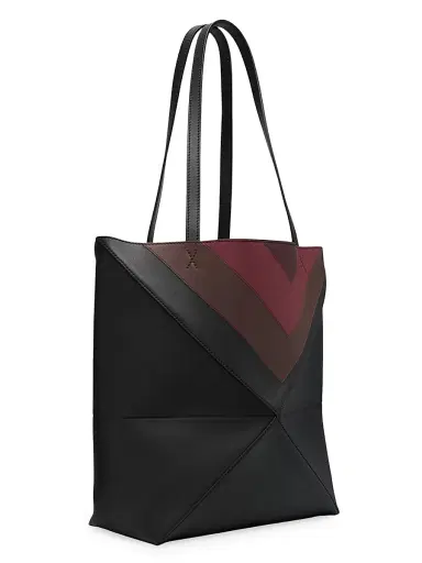 LOEWE Women's x Albers Puzzle Fold Leather Tote Bag - Metallic Black | Thumbnail 6 LOEWE Women's x Albers Puzzle Fold Leather Tote Bag - Metallic Black | Thumbnail 6