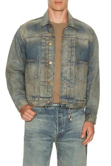 Brain Dead 1 4.75oz Denim Trucker Jacket | Thumbnail 1 Brain Dead 1 4.75oz Denim Trucker Jacket | Thumbnail 1