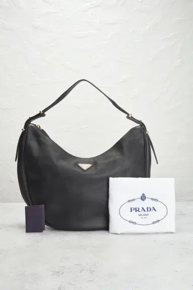 FWRD Renew Prada Tessuto Hobo Bag Black | Thumbnail 12 FWRD Renew Prada Tessuto Hobo Bag Black | Thumbnail 12