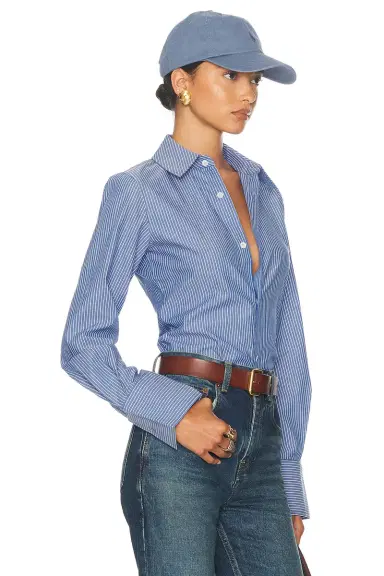 Helsa Pinstripe Poplin Fitted Shirt | Thumbnail 4 Helsa Pinstripe Poplin Fitted Shirt | Thumbnail 4