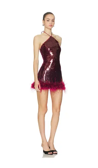Runaway The Label Nicola Faux Fur Hem Mini Dress | Thumbnail 2 Runaway The Label Nicola Faux Fur Hem Mini Dress | Thumbnail 2