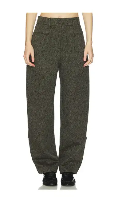 Ganni Mouline Suiting Curved Pant | Thumbnail 1 Ganni Mouline Suiting Curved Pant | Thumbnail 1