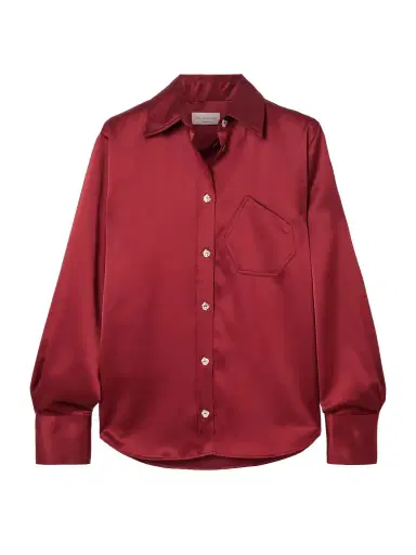 VIOLANTE NESSI Violi Button-embellished Satin Shirt | Thumbnail 1 VIOLANTE NESSI Violi Button-embellished Satin Shirt | Thumbnail 1