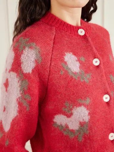 BERNADETTE Amelia Floral-jacquard Mohair-blend Cardigan | Thumbnail 5 BERNADETTE Amelia Floral-jacquard Mohair-blend Cardigan | Thumbnail 5