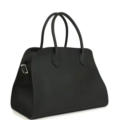 The Row The Row Soft Margaux 12 Bag Black Calfskin Silver Hardware | Thumbnail 2 The Row The Row Soft Margaux 12 Bag Black Calfskin Silver Hardware | Thumbnail 2