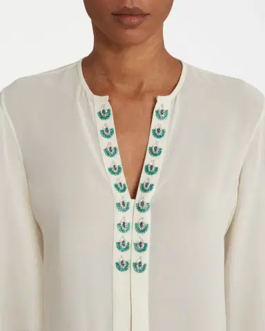 Emporio Sirenuse Lauren Blouse with Embroidery Beads | Thumbnail 5 Emporio Sirenuse Lauren Blouse with Embroidery Beads | Thumbnail 5
