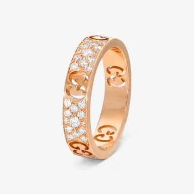 Gucci Gucci Icon 18K Rose Gold Diamond Band Ring YBC729415001012 - by The Solist | Thumbnail 2 Gucci Gucci Icon 18K Rose Gold Diamond Band Ring YBC729415001012 - by The Solist | Thumbnail 2
