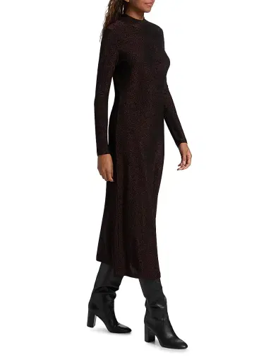 Johnny Was Women's Jewell Metallic Knit Open-Back Midi-Dress - Espresso | Thumbnail 2 Johnny Was Women's Jewell Metallic Knit Open-Back Midi-Dress - Espresso | Thumbnail 2