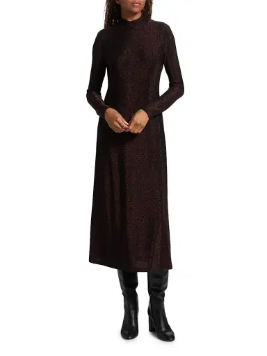Johnny Was Women's Jewell Metallic Knit Open-Back Midi-Dress - Espresso | Thumbnail 3 Johnny Was Women's Jewell Metallic Knit Open-Back Midi-Dress - Espresso | Thumbnail 3