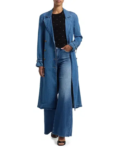 L'Agence Women's Bradley Denim Trench Coat | Thumbnail 2 L'Agence Women's Bradley Denim Trench Coat | Thumbnail 2