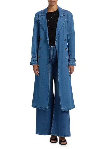 L'Agence Women's Bradley Denim Trench Coat | Thumbnail 3 L'Agence Women's Bradley Denim Trench Coat | Thumbnail 3