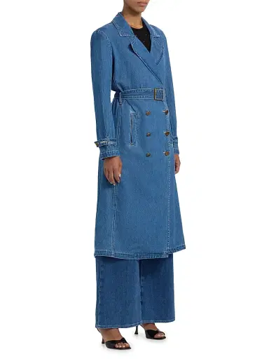 L'Agence Women's Bradley Denim Trench Coat | Thumbnail 4 L'Agence Women's Bradley Denim Trench Coat | Thumbnail 4